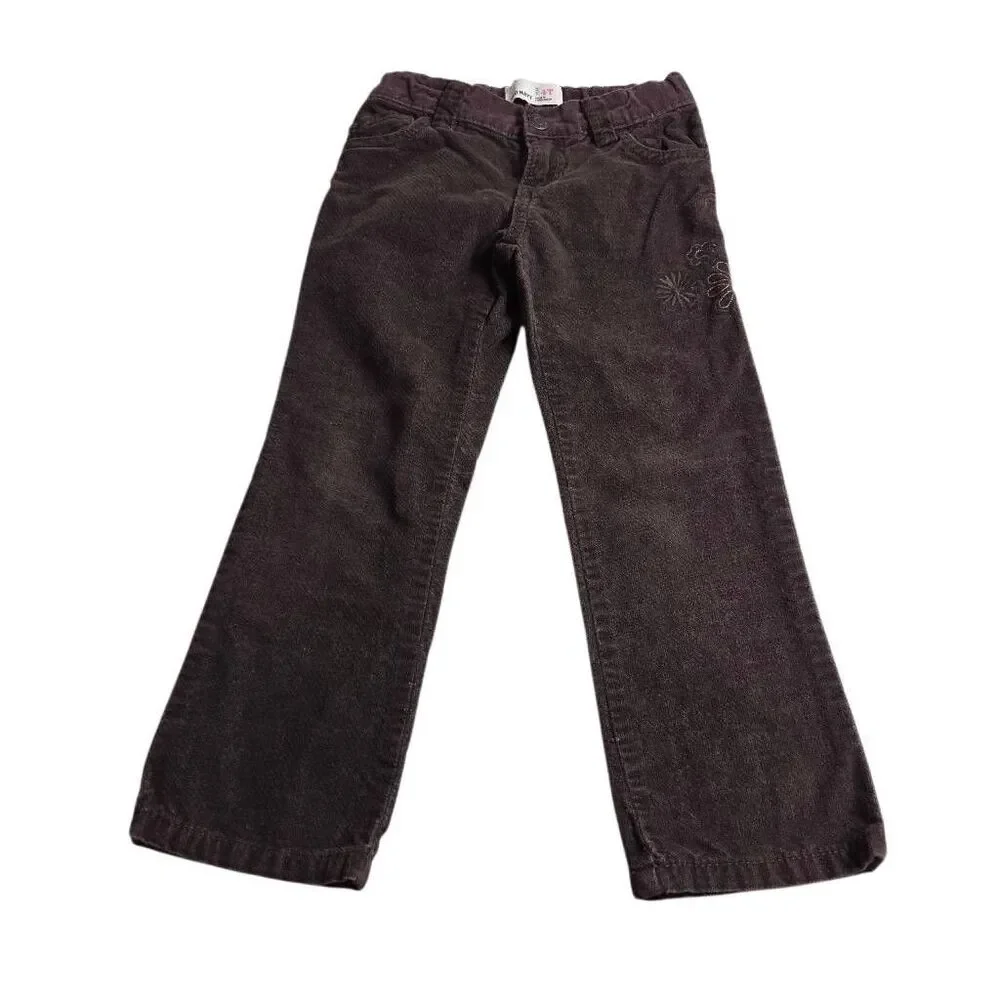 OshKosh B'gosh corduroy pants with embroidered floral 4T
